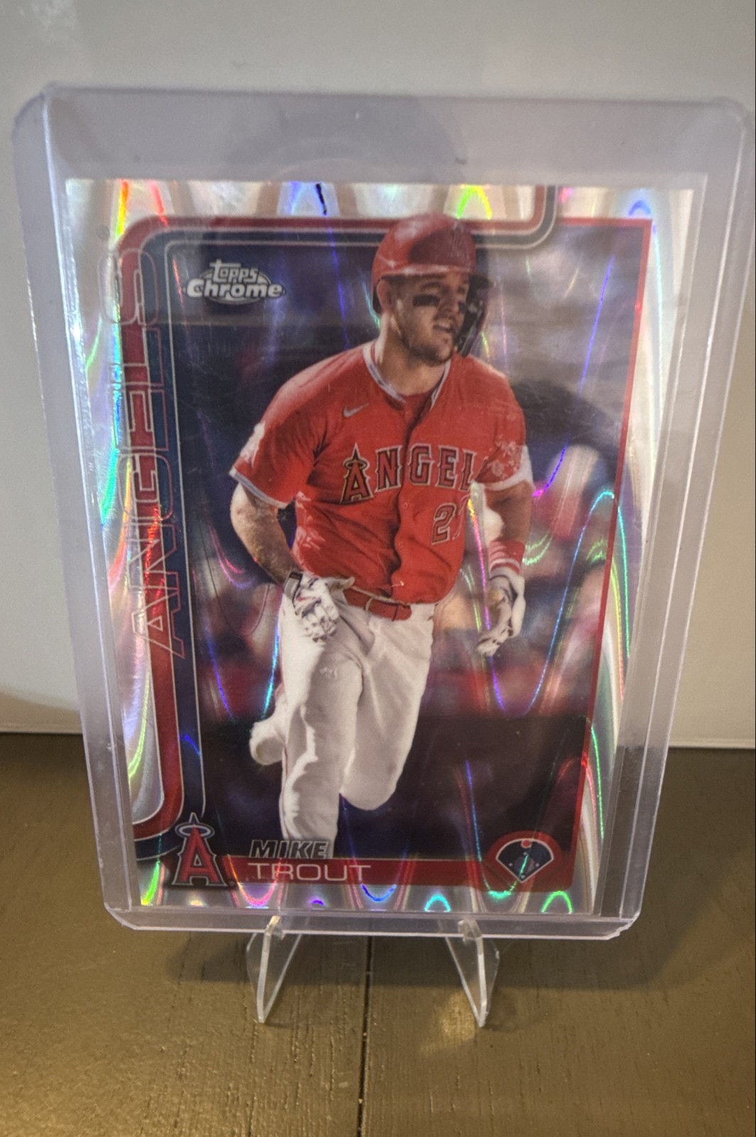 2025 Topps Chrome - Mike Trout #100 RayWave Refractor
