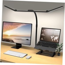 3 Light Bar Goose-Neck Architect Desk Lamp with Clamp, Bright Led Tall