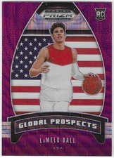 2020 PANINI PRIZM DP #98 LAMELO BALL GLOBAL PROSPECTS PURPLE WAVE RC
