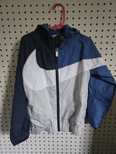 Nike Windbreaker Jacket 5-6 Year Full Zip Hooded Colorblock Swoosh Kids