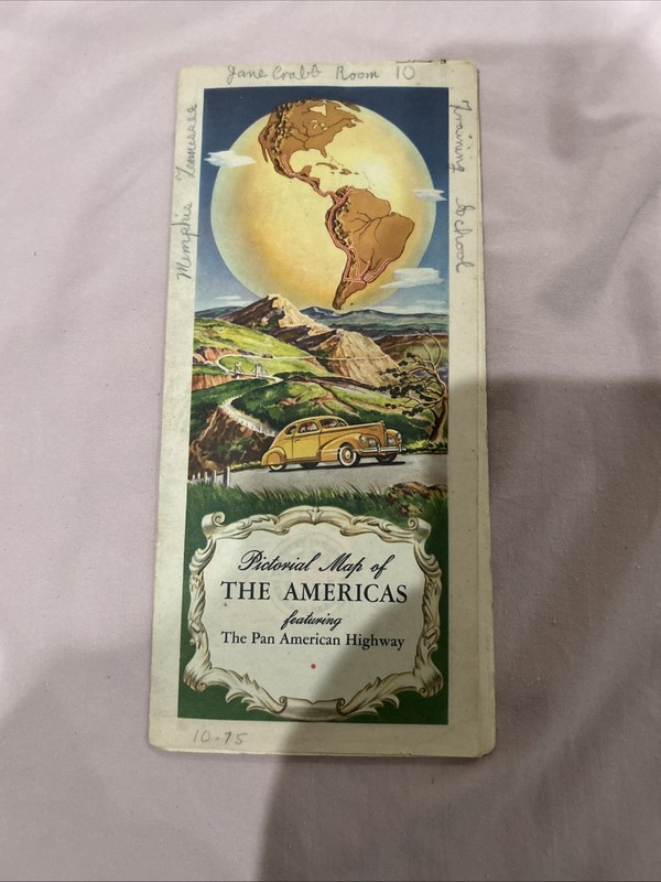 Pictorial Map Of The Americas Featuring The Pan American Highway