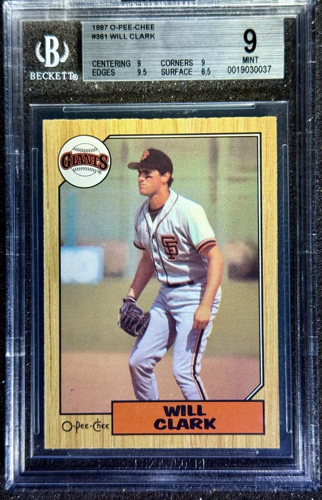 🔥 1987 O-Pee-Chee - WILL CLARK #361 - BGS 9!! (9, 9.5, 9, 8.5)