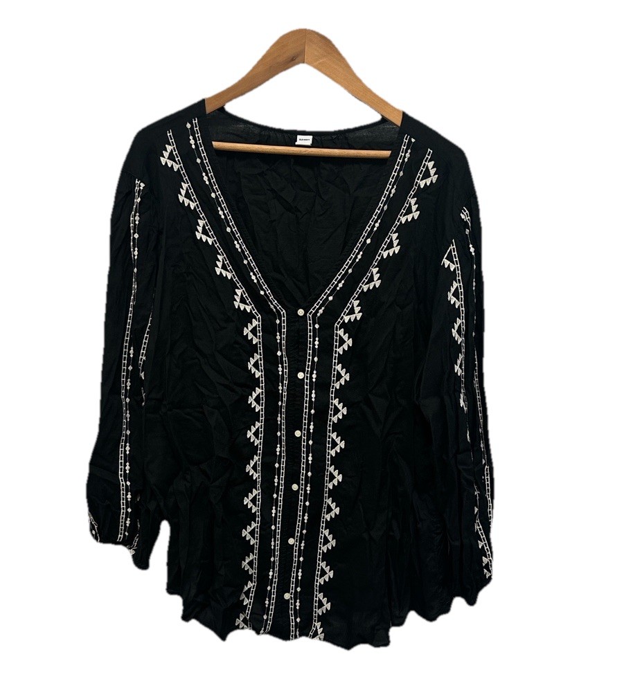 Old Navy Womens Peasant Balloon Sleeve Blouse XXL Artsy Whimsigoth Grandmacore
