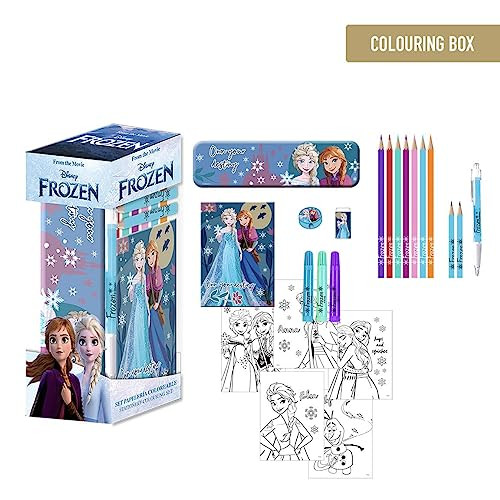 Stationery Set Frozen 24 Pieces Blue NUOVO
