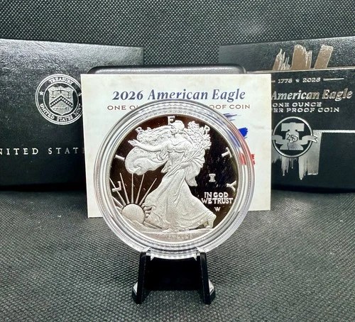 1776-2026 W Proof American Silver Eagle with OGP & COA! 1 Oz .999 Silver