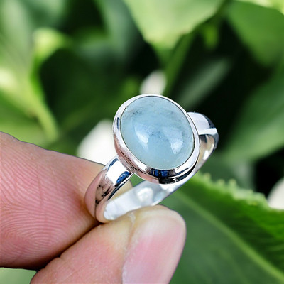 Aquamarine Ring 925 Sterling Silver Ring Handmade Gemstone Ring Women's Ring