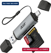 SD Card Reader USB C, Dual Slots USB 3.0 Type C to Micro SD Card Adapter, Memory
