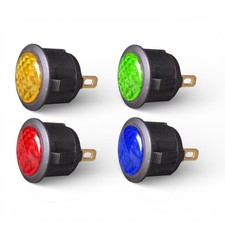 12v LED Round Warning Indicator Dash Lights RED AMBER GREEN BLUE Battery Oil