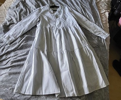 Alba Moda Hemdblusenkleid gestreift weiß/schwarz Baumwolle Gr.40 knielang