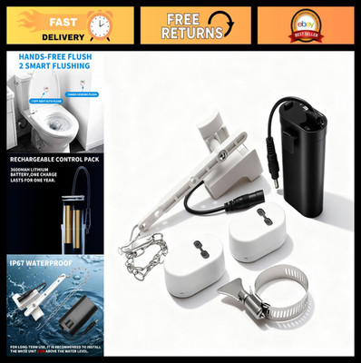 Touchless Automatic Toilet Flusher Kit - Smart Sensor Flush System, 3600mAh Batt