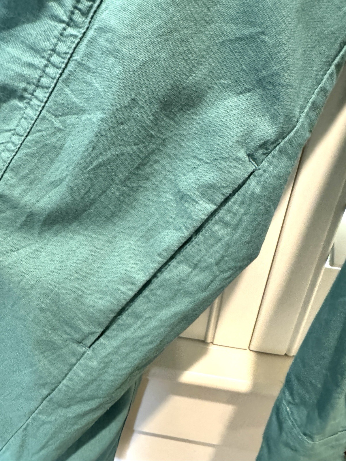 Universal Thread Linen Blend Green Button Down Sh… - image 2