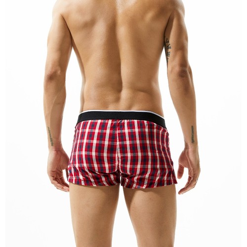 Pantaloni corti uomo cotone vita elastica a quadri lounge nuovi per abbigliamento casual casa - Foto 5 di 17