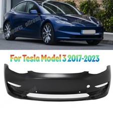 For 2017-2023 Tesla Model 3 Front Bumper Cover Fascia With Tow Hook Hole Fitment