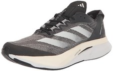Adidas Womens Adizero Boston 12 Grey Black Sz 6.5 HQ2171 Running Shoes