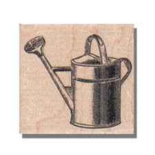 Vintage Watering Can, Wood Rubber Stamp, Garden,Plants,Flowers,Nature,Plant,Farm