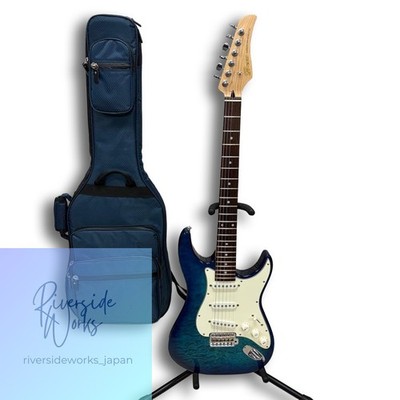 Neuwertige Greco Strat Typ E-Gitarre WS-QT Aqua Blue