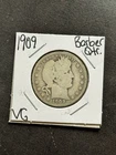 1909 P Barber Silver Quarter Nice VG Very Good U.S. 25c Type Coin (Raw18272)