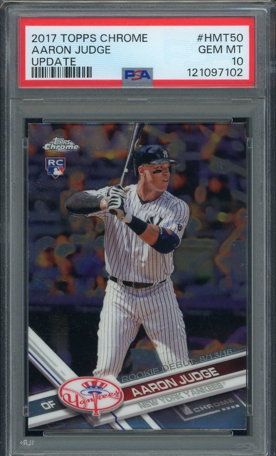 2017 Topps Chrome #HMT50 Aaron Judge Update Rookie PSA 10