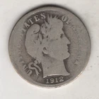 1912-P BARBER DIME 10¢ PHILADELPHIA MINT 90% SILVER COIN UNITED STATES AMERICA