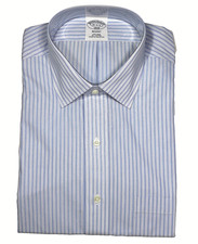 Brooks Brothers Regent 16-2/3 All Cotton Non-Iron Ainsley Collar Blue Stripe