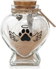 Glass Pet Memorial Jar with Cork Keepsake