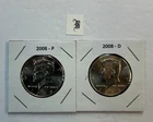 2008 P & D UNC Clad Kennedy Half Dollar Set in CB Flips -Free Shipping - B2