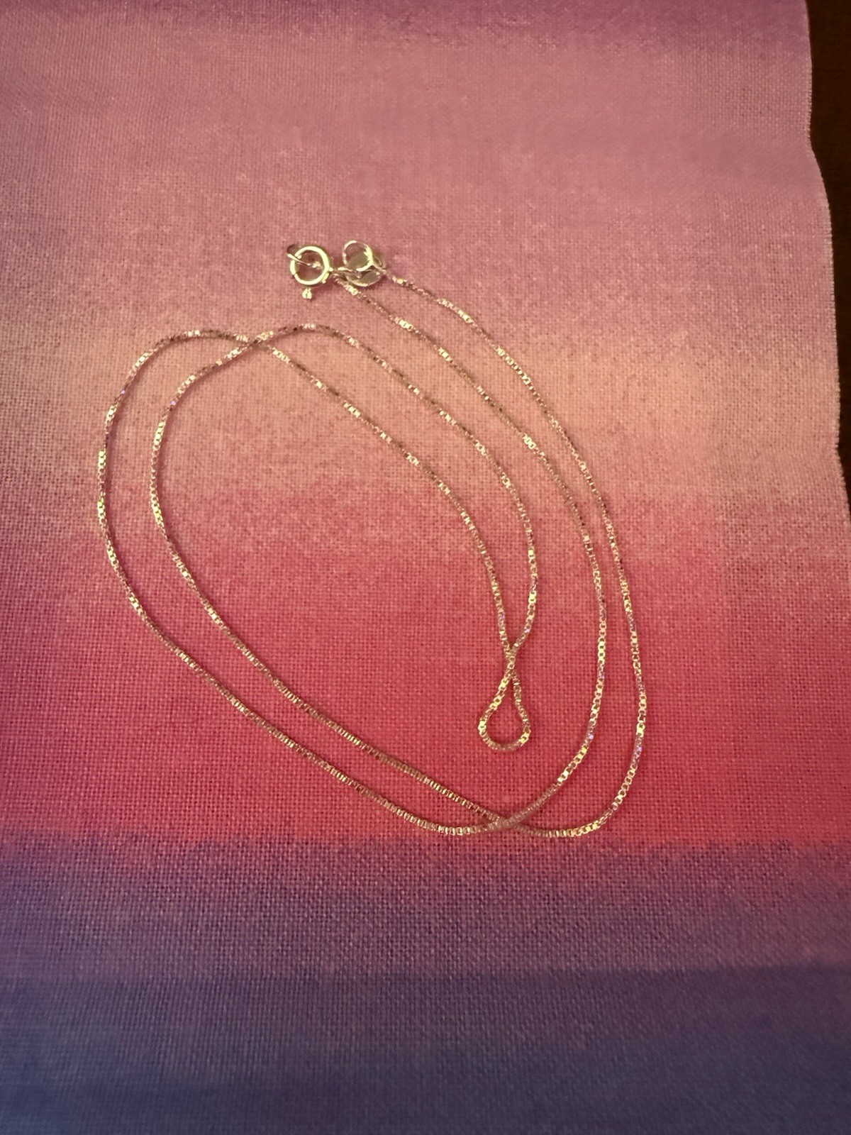 #17.  .925 Sterling Silver Box Chain, 18” Chain & .8 mm