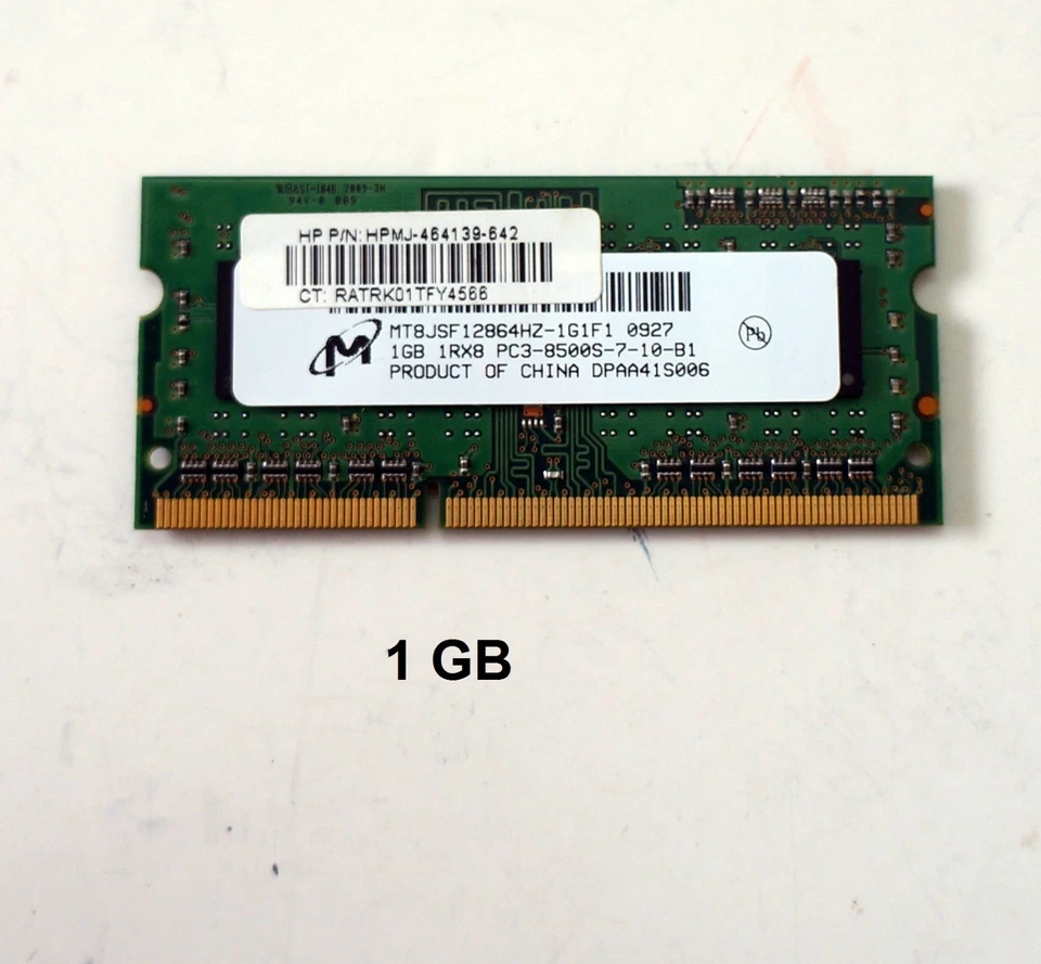 LOTTO DI 5 * * 1GB + 1GB + 512MB + 256MB + 256MB * DDR3L / PC3L-12800S... - Immagine 3 di 4