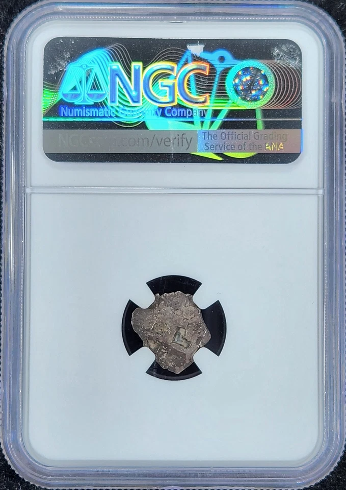 Silver 1668-1747 Spanish Colonial 1/2 Real Shipwreck Coin | NGC Genuine - Image 2 of 2