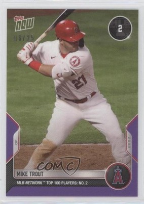 2022 Topps Now MLB Network Top 100 Players Purple 6/25 Mike Trout #T-2 0j81