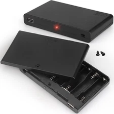 2 PCS 8 AA Battery Holder with USB Port, 8 AA Battery Holder Case