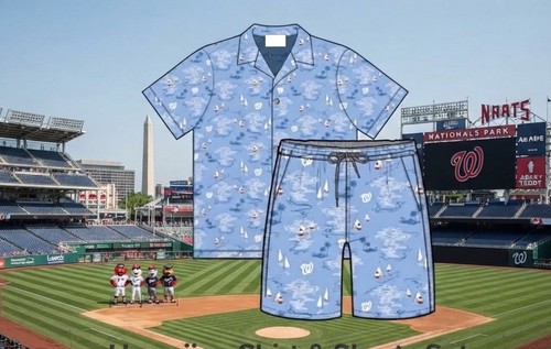2026 Washington Nationals Hawaiian Shirt & Shorts Set 8/8 SGA 2XL