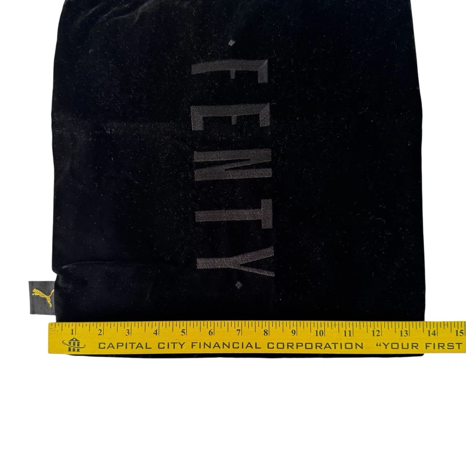 Puma & Fenty Bolso Negro para el Polvo Terciopelo Rihanna Bordado Cordón Bolso para Zapatos Foto 3 de 3