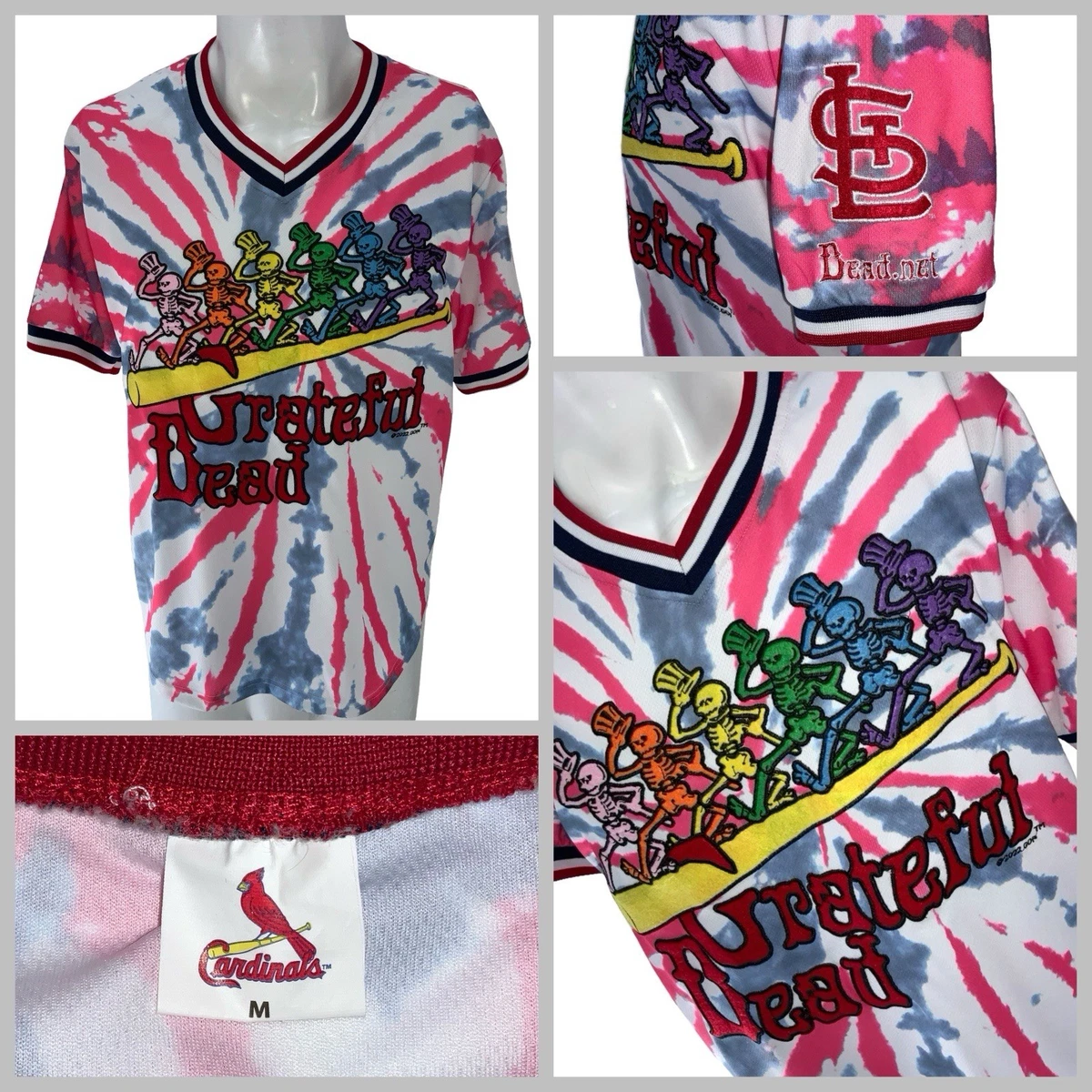 Deaile ジョーツ St. Louis Cardinals Grateful Dead Tie-Dye Jersey Men M Short