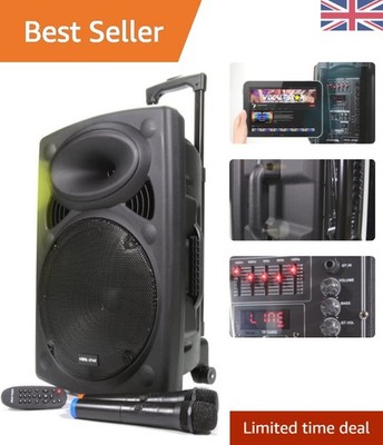 Tragbarer 600W PA-Lautsprecher mit Bluetooth & 2 kabellosen Mikrofonen - perfekt für Veranstaltungen