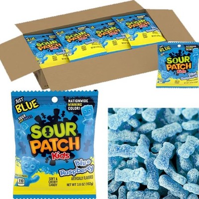 Sour Patch Kids Blaue Himbeere 102g Klammer Tasche  12 Packung  Großhandel