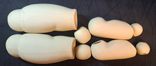 Vintage Porcelain Doll Legs Set Jointed Upper Lower Bisque Doll Making Parts