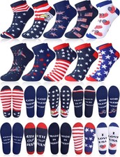 10 Pairs American Flag Socks for Men Novelty USA Patriotic Stars Stripes Cotton