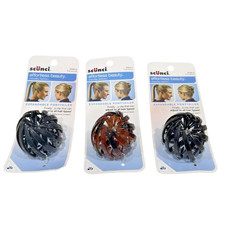 3 Scunci Expandable Ponytailer, Medium, Black, Brown, Adjusts To All Hair Types