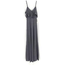 Show Me Your MuMu Renee Ruffle Maxi Dress Dancing Queen Shine Smoke XXS NWT