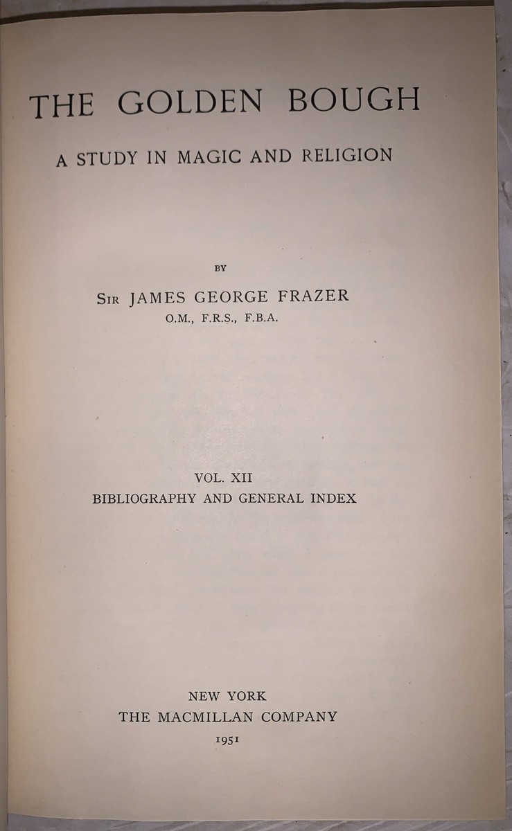 1951, 3rd, 13 Vol, THE GOLDEN BOUGH: A STUDY IN MAGIC AND RELIGION