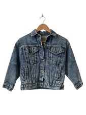 Vintage Levis Acid Washed Denim Jacket Size Kid s Small Youth Boys 80 s USA