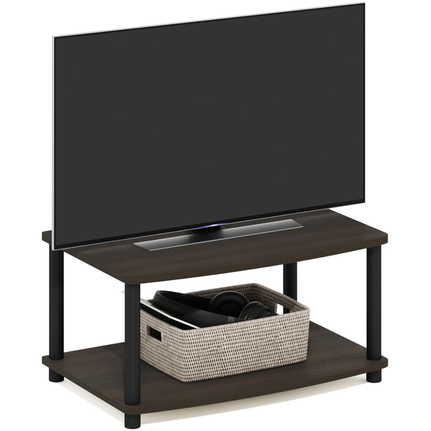 Chic 2-Tier Elevated TV Console - Supports 32" Screens, Dark