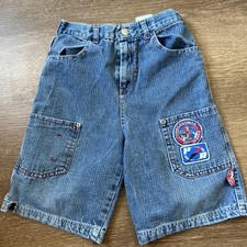 Vintage 90s Power Rangers Operation Overdrive Kids Denim Shorts Patches