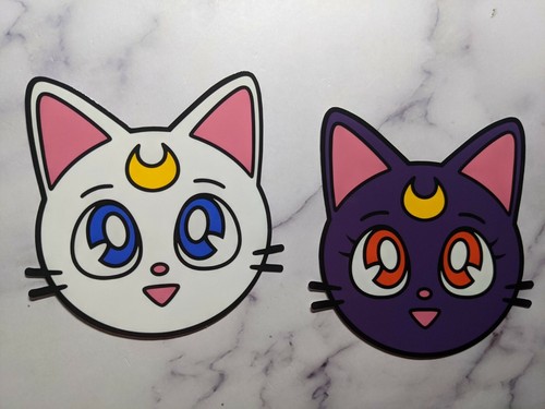 Luna Artemis Sailor Moon Cat Guardian Peeker Sticker X2 Ebay