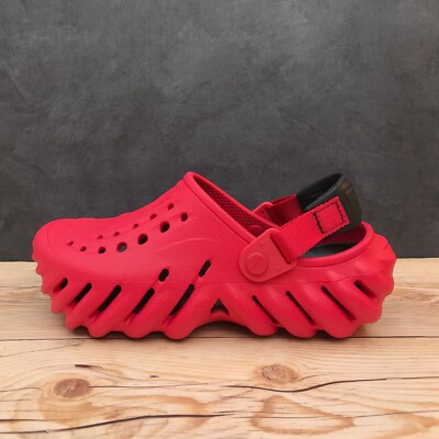 Crocs Echo Clog Mens 10 W12 Red Black Slip On Comfort Shoes Sandals Unisex Crocs Echo Clog Red & Black Select-a-Size | eBay main image 3