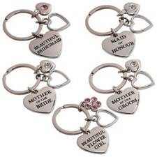 Heart Keyring Wedding Gift - Maid of Honour Mother of Bride / Groom Bridesmaid