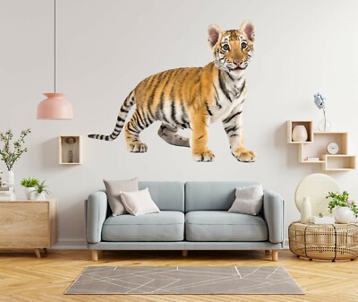 3D Jungtier Tiger C681 Tier Wallpaper Wandbild Poster Wandaufkleber Abziehbild