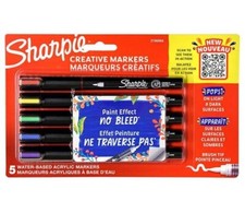 Sharpie Acrylic Creative Markers Brush Tip Assorted Colors Pack Of 5 2196904