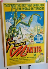 The Deadly Mantis Australian One Sheet Movie Poster 1957 Linen Backed Sci Fi
